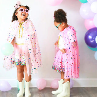 Dress Up Tulle Cape - Raspberry Confetti