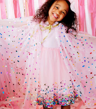 Dress Up Tulle Cape - Pink Confetti