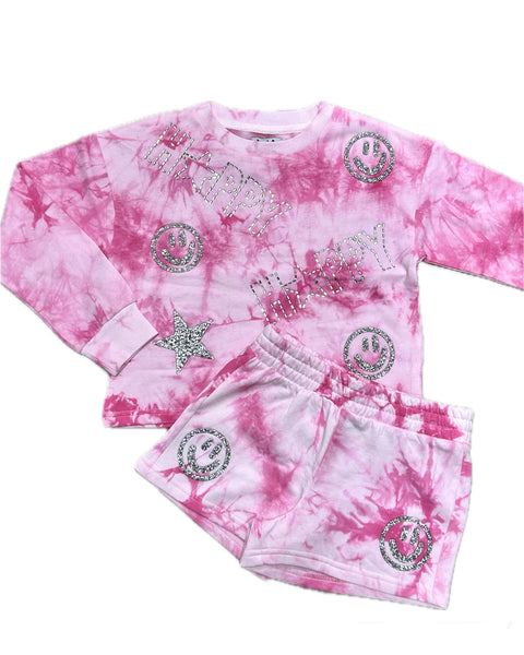 Mia Icon Pink Sweatshirt and Short Set
