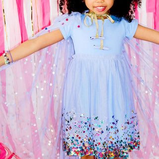 Sweet Wink Lavender Confetti Short Sleeve Tutu Dress