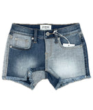Ceros Distressed Blue Mixed Denim Shorts
