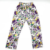 Blended Spirit Mardi Gras Print 2Pc Silky Pajamas