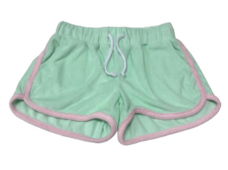 Honesty Terry Cheer Shorts - Mint/Pink