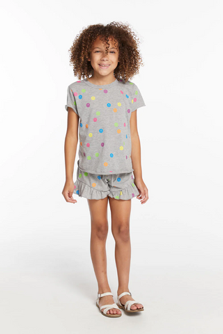 Chaser Rainbow Smiles Gray Tee