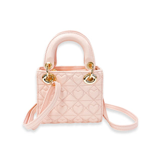 Doe-A-Dear Faux Leather Heart Quilted Bag