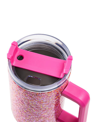 Pink Party Glitter Stainless Steel Sipper