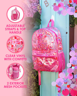 Packed Party Sweet Tart Clear Confetti Backpack