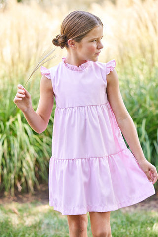 Little English Tiered Charleston Dress - Pink