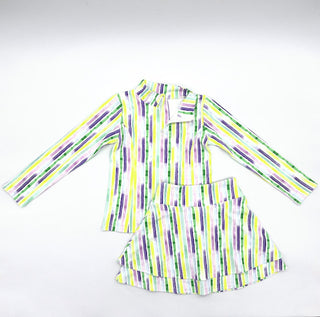 Blended Spirit Watercolor Stripes 2Pc Printed Skirt Set