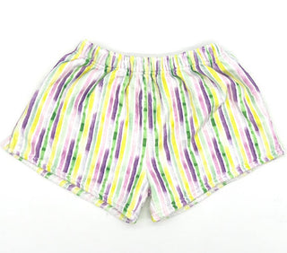Blended Spirit Mardi Gras Printed Plush Shorts