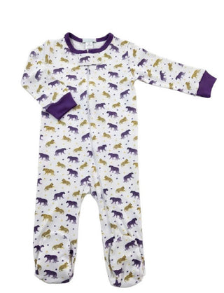 LaLuna Purple & Gold Tiger Footie