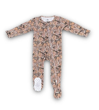 Belle Cher Real Oak Camo Bamboo Footie