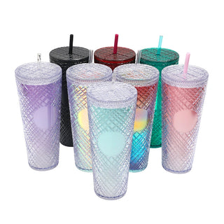 24oz Textured Iridescent Acrylic Tumbler