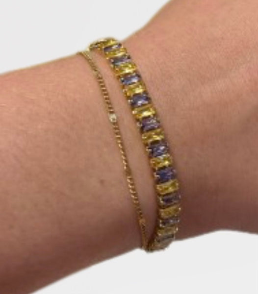 Marlena Gold Bracelet - Purple/Gold