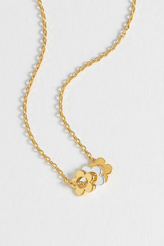 Estella Bartlett Gold/Silver-Plated Flower Trio Necklace