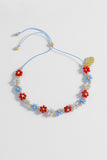 Estella Bartlett Gold-Plated Bracelet - Red/Blue Daisy Chain