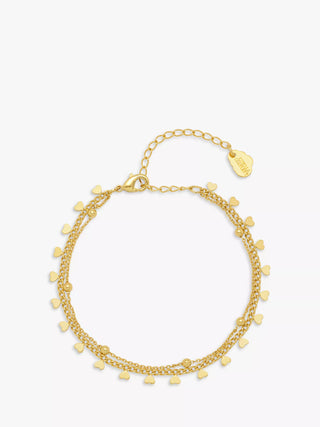 Estella Bartlett Gold-Plated Double Bracelet - Heart/Ball