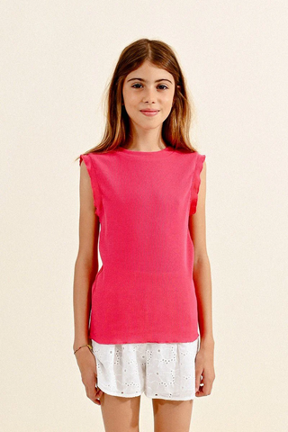 Molly Bracken Ruffle Knit Top - Fuchsia
