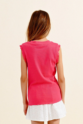 Molly Bracken Ruffle Knit Top - Fuchsia