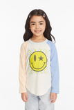 Chaser Girl Checkered Smiley L/S Tee