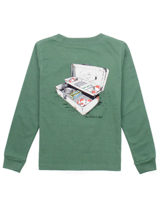 Properly Tied L/S Tackle Box Fern Green Graphic Tee