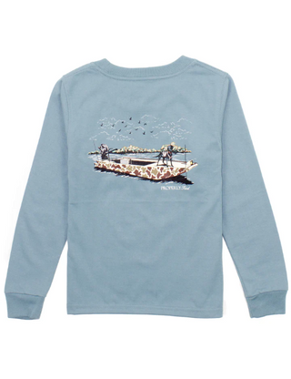 Properly Tied L/S Boat Ride Steel Blue Graphic Tee