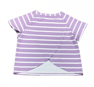 Tulip Tee/Biker Shorts/Scrunchie Set - Purple Stripe