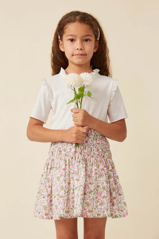 Hayden Girls Ditsy Floral Elastic Detailed Skirt