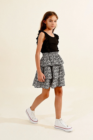 Mini Ruffled Skirt - Black Mimi