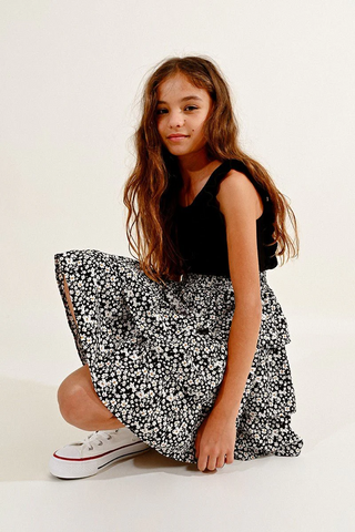 Mini Ruffled Skirt - Black Mimi