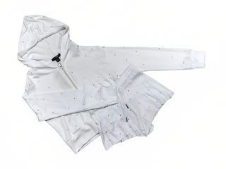 White Bedazzled Hoodie Set