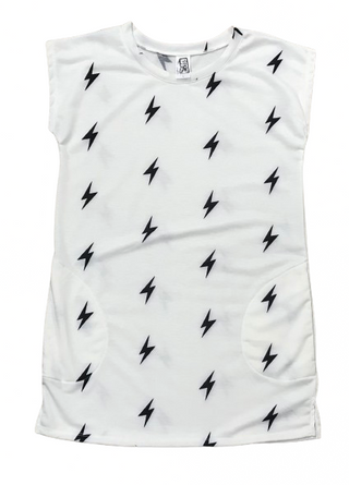 White Bolt T-Shirt Dress