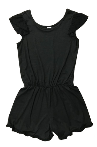 Black Flutter Sleeve Romper