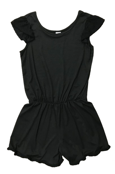 Black Flutter Sleeve Romper