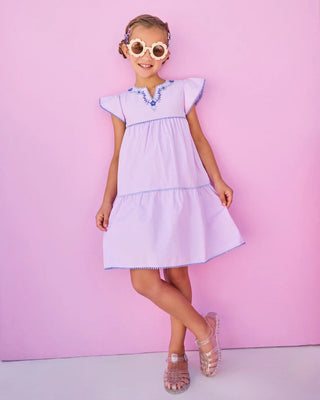 Bisby Positano Dress- Purple Hydrangea Embroidery