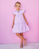 Bisby Positano Dress- Purple Hydrangea Embroidery