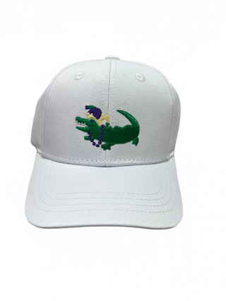 Lulu Bebe Gator Embroidered White Cap