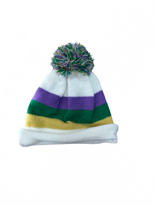 Lulu Bebe Mardi Gras Pom Pom Beanie