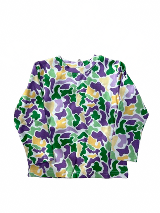 Lulu Bebe Mardi Gras Boys Camo Crew Neck L/S Shirt