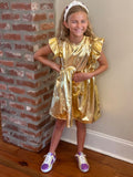 Belle Cher Gold Metallic Dress
