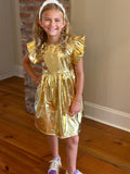 Belle Cher Gold Metallic Dress