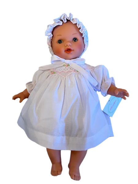 10" Abby Doll W/ White Dress And Bonnet