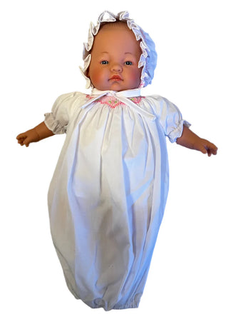15" Emma Doll W/ White Dress And Bonnet