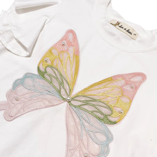 Doe A Dear Butterfly Embroidered Tee & 3D Tutu 2Pc Set