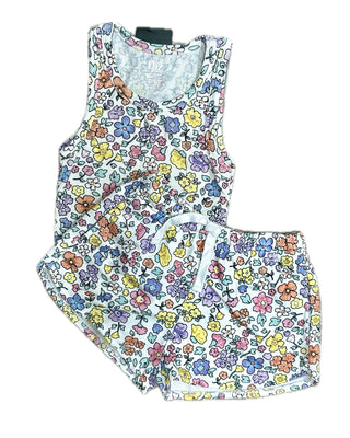 2pc FBZ Multi Color Flower Shorts Set