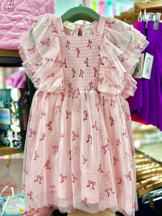 Minymo Glitter Bow Tulle Dress