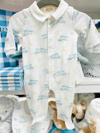 Baby Club Chic Little Train Collared Footie