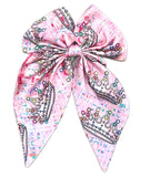 Sunshine Society Crown Jewel Pink Silky Hair Bow