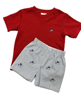 Zuccini Swordfish Seersucker 2Pc Short Set