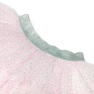 Doe A Dear White/Pink Dot Mesh Trim Tee & Tiered Tutu 2Pc Set